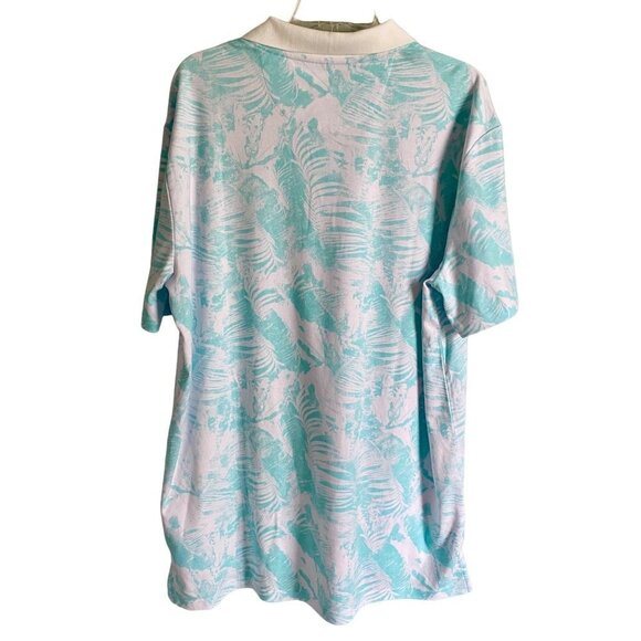 Tackle & Tides Palm Print Short Sleeve Polo Men's Large - Picture 4 of 7